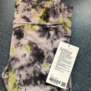 NWT lululemon Align™ High-Rise Pant 28" Radial Tie Dye Mauve Grey Multi – Sz. 14